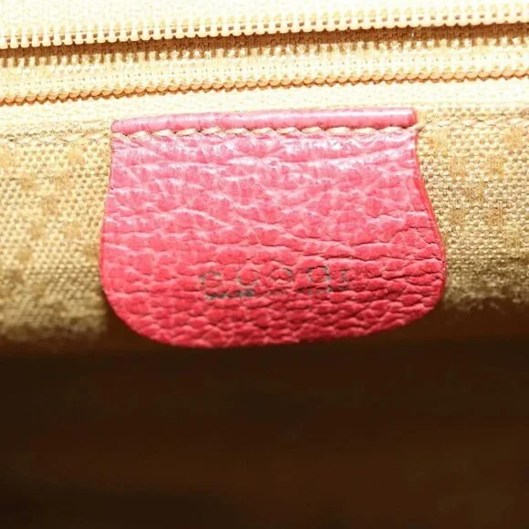 GUCCI Bamboo Backpack Suede Red Gold 003 2058 0016 Auth th6525